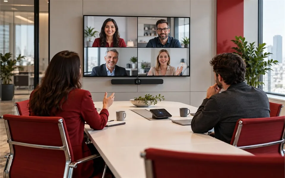 A work and meeting setting for Zoom Rooms